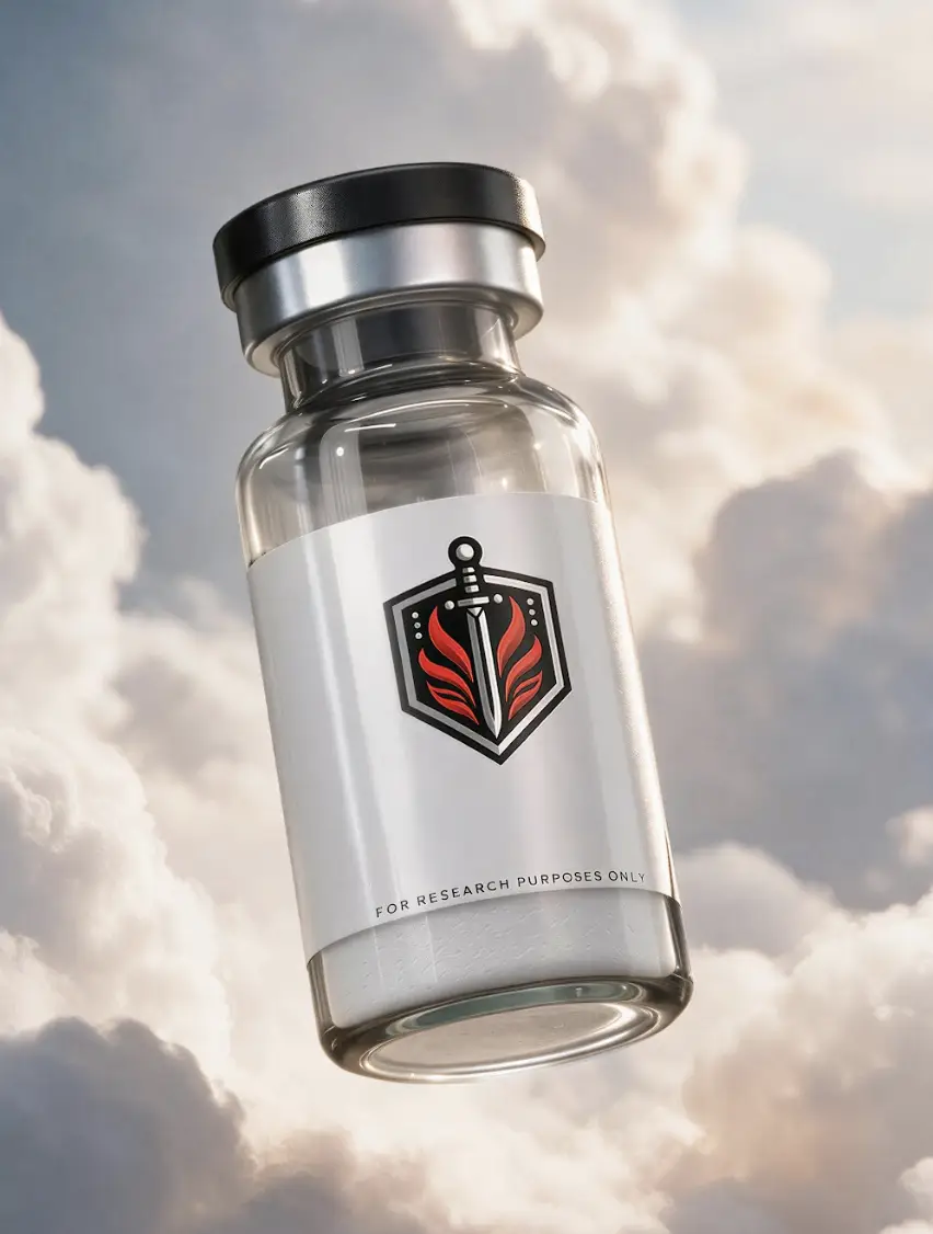 TriLabs research vial against a cloudy sky